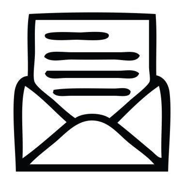 bir mektup ve zarf çizim karikatür