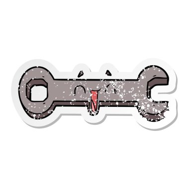 bir çizgi film somun anahtarı sıkıntılı etiket