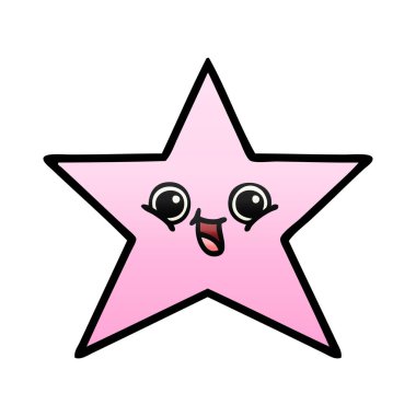 Degrade gölgeli çizgi film yıldız balık