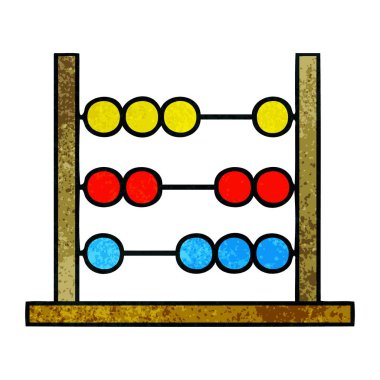 Retro grunge doku karikatür matematik abacus
