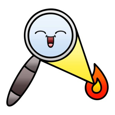 Degrade gölgeli karikatür Büyüteç