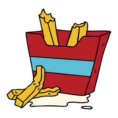 ilginç el çekilmiş çizgi film patates kızartması