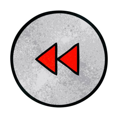 Retro grunge doku çizgi film geri SAR düğmesine