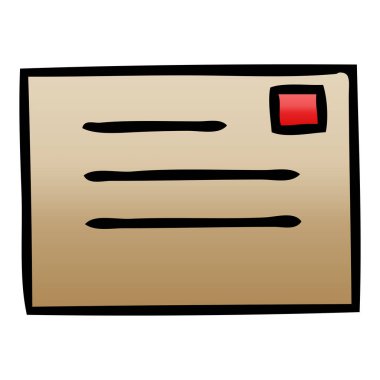 bir kağıt zarfın degrade gölgeli çizgi film