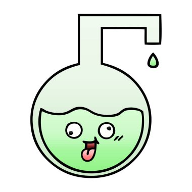 Degrade gölgeli karikatür bilimsel deney 