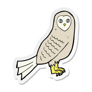 etiket bir karikatür baykuş