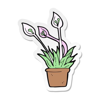 etiket bir karikatür orkide bitki