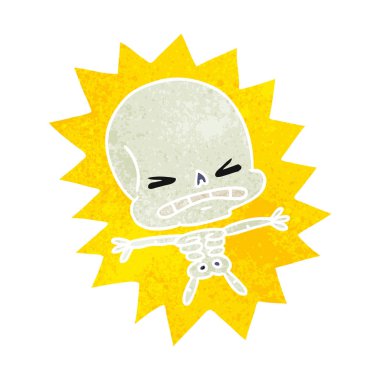 korkunç bir iskeletin Retro çizgi film 