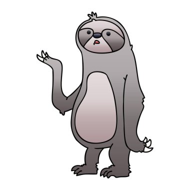 Degrade gölgeli ilginç karikatür tembellik