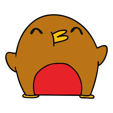 çizgi film sevimli kawaii kırmızı robin 