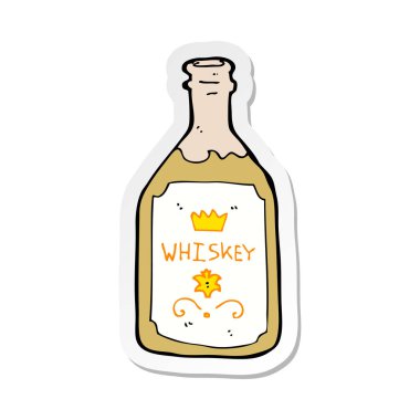 bir çizgi film viski şişe etiket