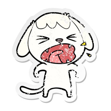 sevimli çizgi köpeklerin sıkıntılı etiket