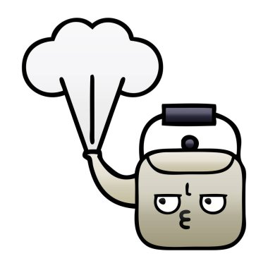 dumanı tüten bir Kettle degrade gölgeli çizgi film