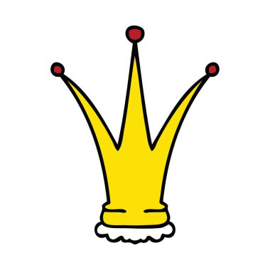 ilginç el çizilmiş karikatür altın taç