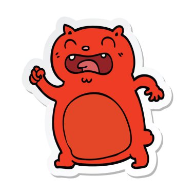 etiket bir karikatür kedi