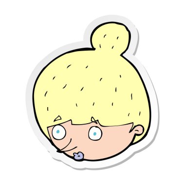 etiket bir karikatür kadının yüzü şaşırttı