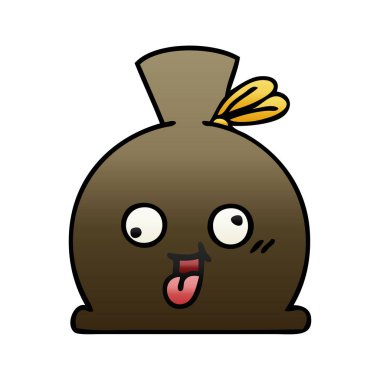 Degrade gölgeli karikatür çuval