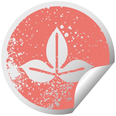 sıkıntılı dairesel peeling etiket sembolü sonbahar yaprak