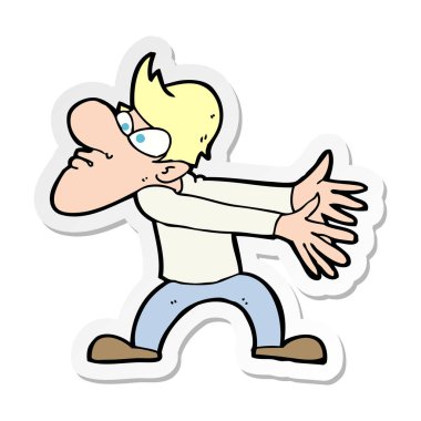 adam el hareketi etiket bir karikatür rahatsız