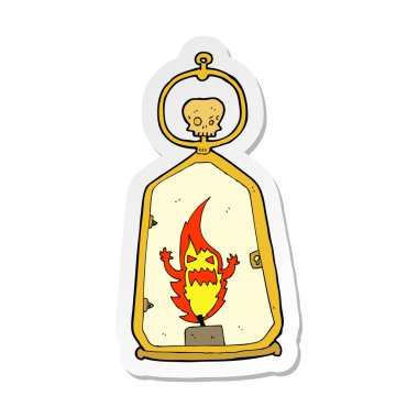 bir çizgi film ürkütücü fener etiket