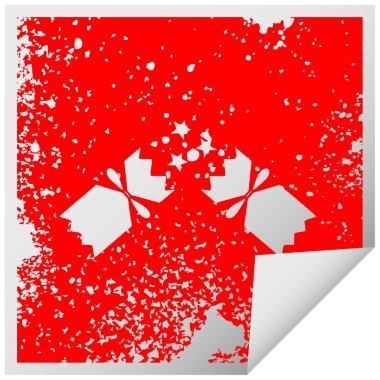 sıkıntılı kare etiketi simgesi Noel fişeği peeling