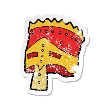 bir karikatür Retro sıkıntılı etiket zırh krallar