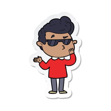 etiket bir çizgi film serin adam