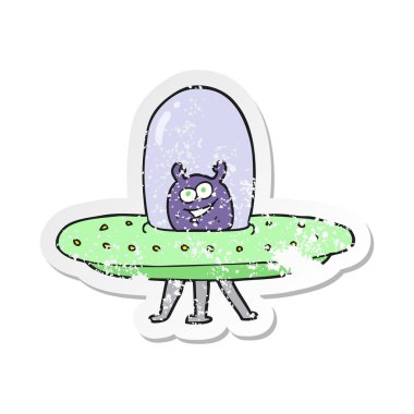 bir çizgi film alanı yabancı Retro sıkıntılı etiket