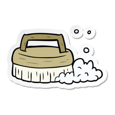 etiket fırça ovma bir karikatür