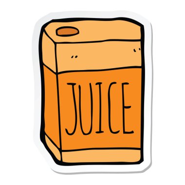 bir çizgi film meyve suyu kutusunun etiketi
