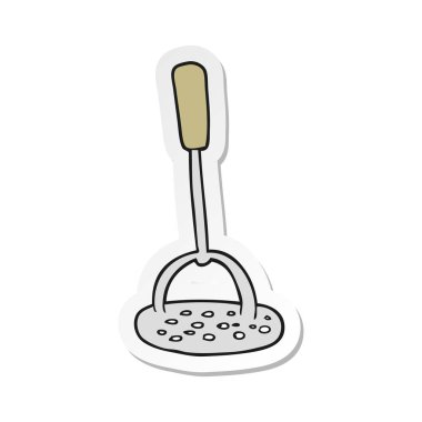 bir çizgi film patates ezici etiket