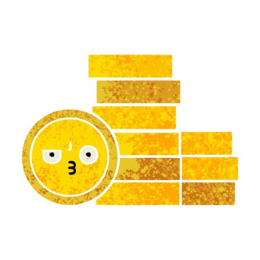 Retro illüstrasyon tarzı çizgi film paralar