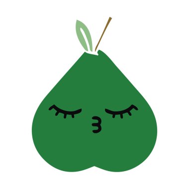 düz renk retro karikatür armut