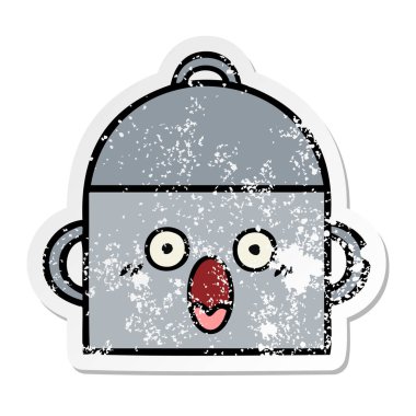 tencereye bir sevimli çizgi sıkıntılı etiket