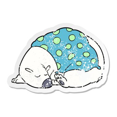 bir çizgi film kutup ayısı uyku sıkıntılı etiket