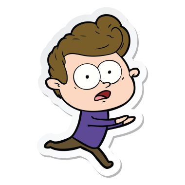 adam dik bir çizgi film etiketi