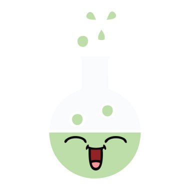 bir test tüpünde düz renk retro karikatür