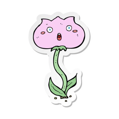 etiket bir çizgi film şok çiçek