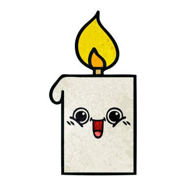 Retro grunge doku karikatür mum yaktı