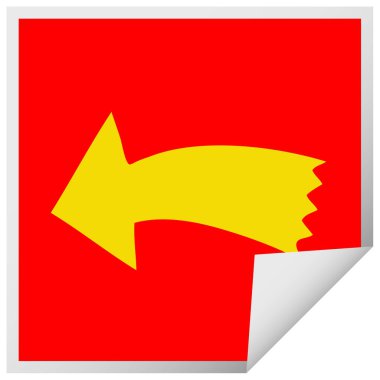 ilginç kare peeling etiket karikatür oku