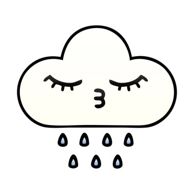 Degrade gölgeli karikatür yağmur bulutu