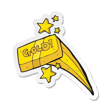 altın bir karikatür çubuğunun etiket