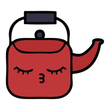 sevimli çizgi bir Kettle