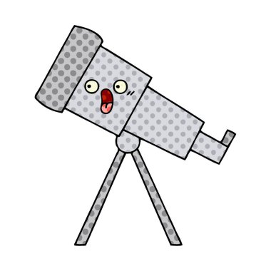 çizgi roman tarzı karikatür bir Teleskobu