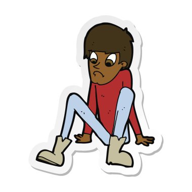 katta oturan bir çizgi film çocuk etiket