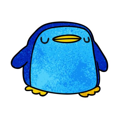 dokulu karikatür kawaii bir sevimli penguen