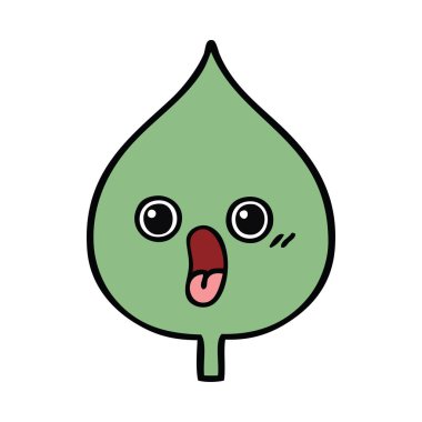 sevimli çizgi ekspresiyon yaprak