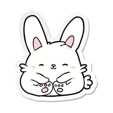 etiket bir karikatür tavşan