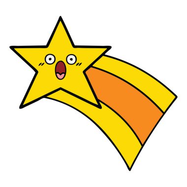 sevimli çizgi bir çekim rainbow yıldız