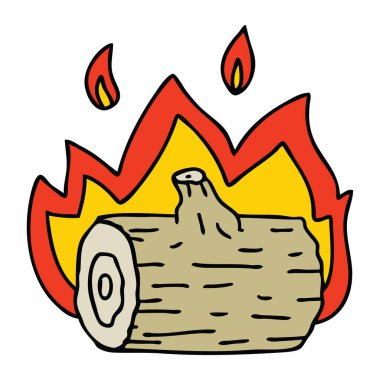 ilginç el çizilmiş karikatür kamp ateşi